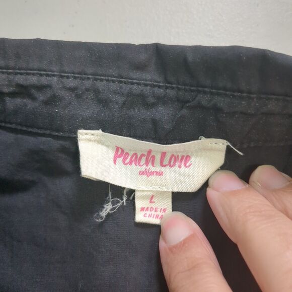 PEACH LOVE CALIFORNIA SEQUIN FOOTBALL BABYDOLL dress large black game day touchd - Picture 5 of 6